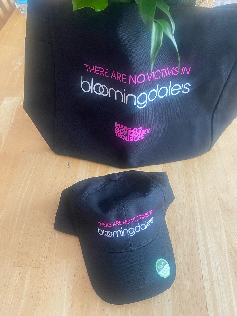 Bloomingdale's Tote and Cap with Pink Logo from Margo’s Got Money Troubles NWOT